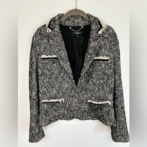 NWOT Talbots Blazer Black Tweed Classic Jacket Button Front Women’s Size 12​